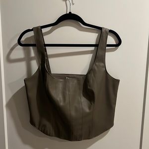 NWT Abercrombie and Fitch Vegan Leather Bustier Top